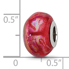 Sterling Silver Reflections Orange/Pink Ceramic Bead