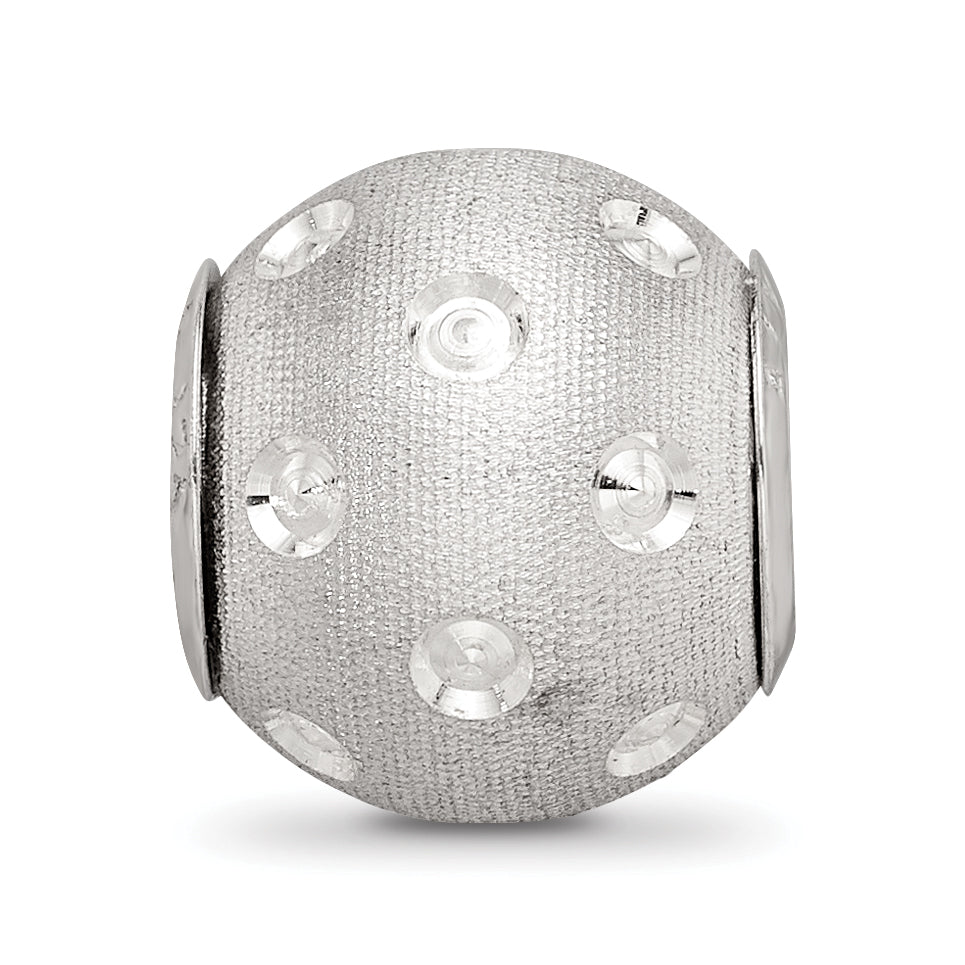 Sterling Silver 925 Diamond-Cut Hollow Bead Elegant Reflective Finish