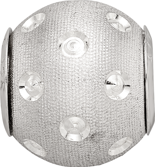 Sterling Silver 925 Diamond-Cut Hollow Bead Elegant Reflective Finish