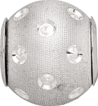 Sterling Silver 925 Diamond-Cut Hollow Bead Elegant Reflective Finish