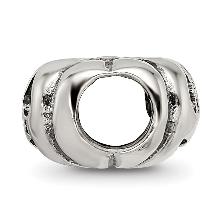 Sterling Silver 925 Jack o' Lantern Bead with Antiqued Finish Solid Cast Design Secondary image