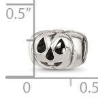 Sterling Silver 925 Jack o' Lantern Bead with Antiqued Finish Solid Cast Design