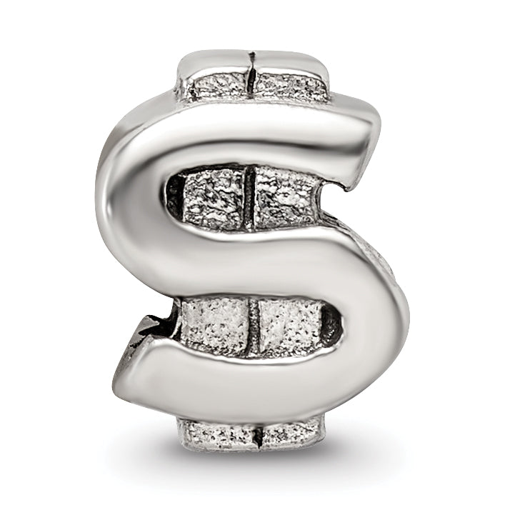 Sophia Jewelers 925 Sterling Silver Dollar Sign Bead with Antiqued Finish