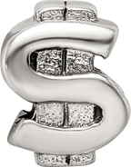 Sophia Jewelers 925 Sterling Silver Dollar Sign Bead with Antiqued Finish
