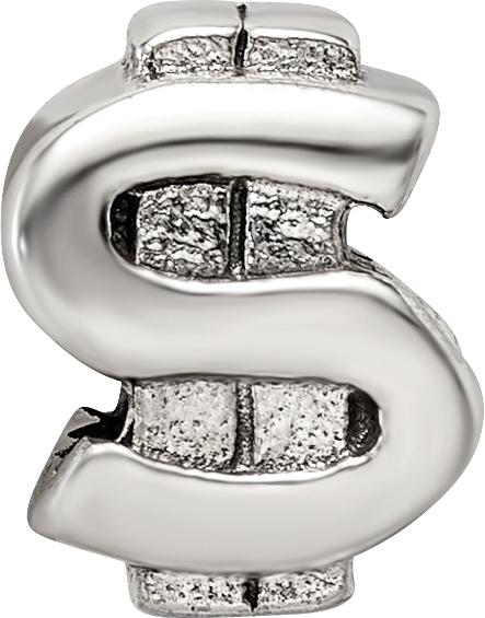 Sophia Jewelers 925 Sterling Silver Dollar Sign Bead with Antiqued Finish