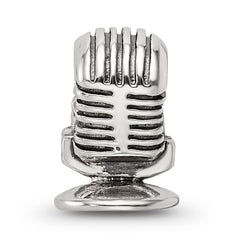 Sterling Silver 925 Microphone Bead Solid Casted Themed Jewelry for Charm Bracelets