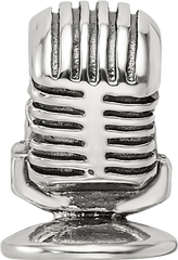 Sterling Silver 925 Microphone Bead Solid Casted Themed Jewelry for Charm Bracelets