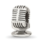 Sterling Silver 925 Microphone Bead Solid Casted Themed Jewelry for Charm Bracelets