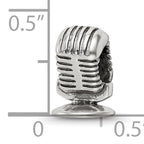 Sterling Silver 925 Microphone Bead Solid Casted Themed Jewelry for Charm Bracelets