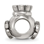 Sterling Silver 925 Antiqued Money Bag Bead with Solid Casted Design
