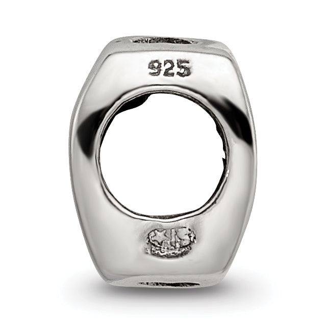 Sterling Silver 925 Peace Bead with Antiqued Finish  Solid Cast