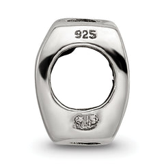 Sterling Silver 925 Peace Bead with Antiqued Finish  Solid Cast