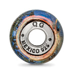 Sterling Silver 925 Dichroic Glass Bead with Key West Orange Accent