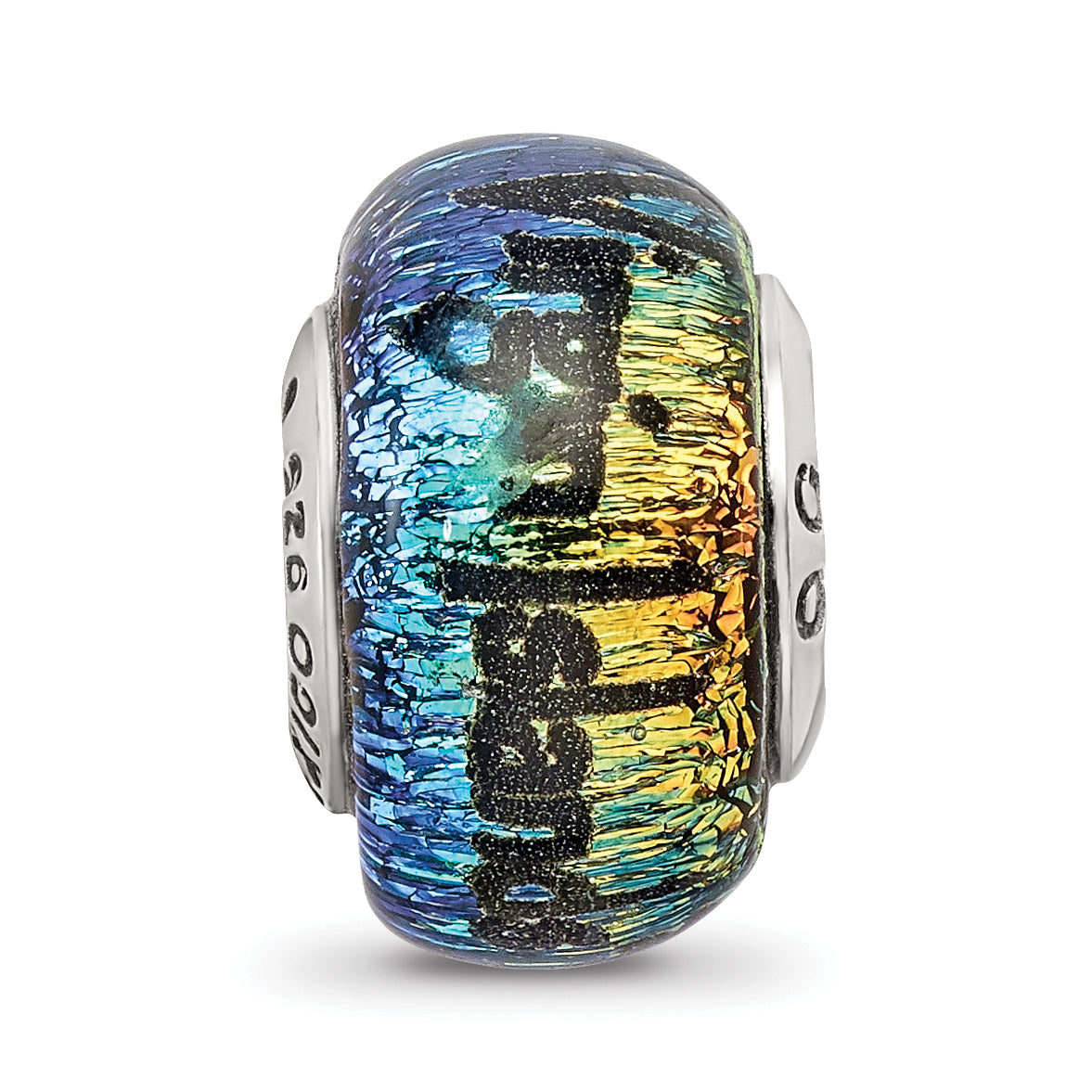 Sterling Silver Reflections Virgin Islands Orange Dichroic Glass Bead