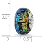 Sterling Silver 925 Orange Dichroic Glass Bead with Elegant Island Vibes
