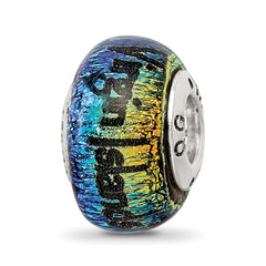 Sterling Silver Reflections Virgin Islands Orange Dichroic Glass Bead