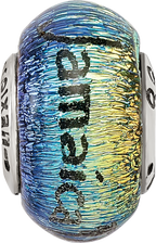 Sterling Silver 925 Dichroic Glass Bead with Vibrant Jamaica Orange Design