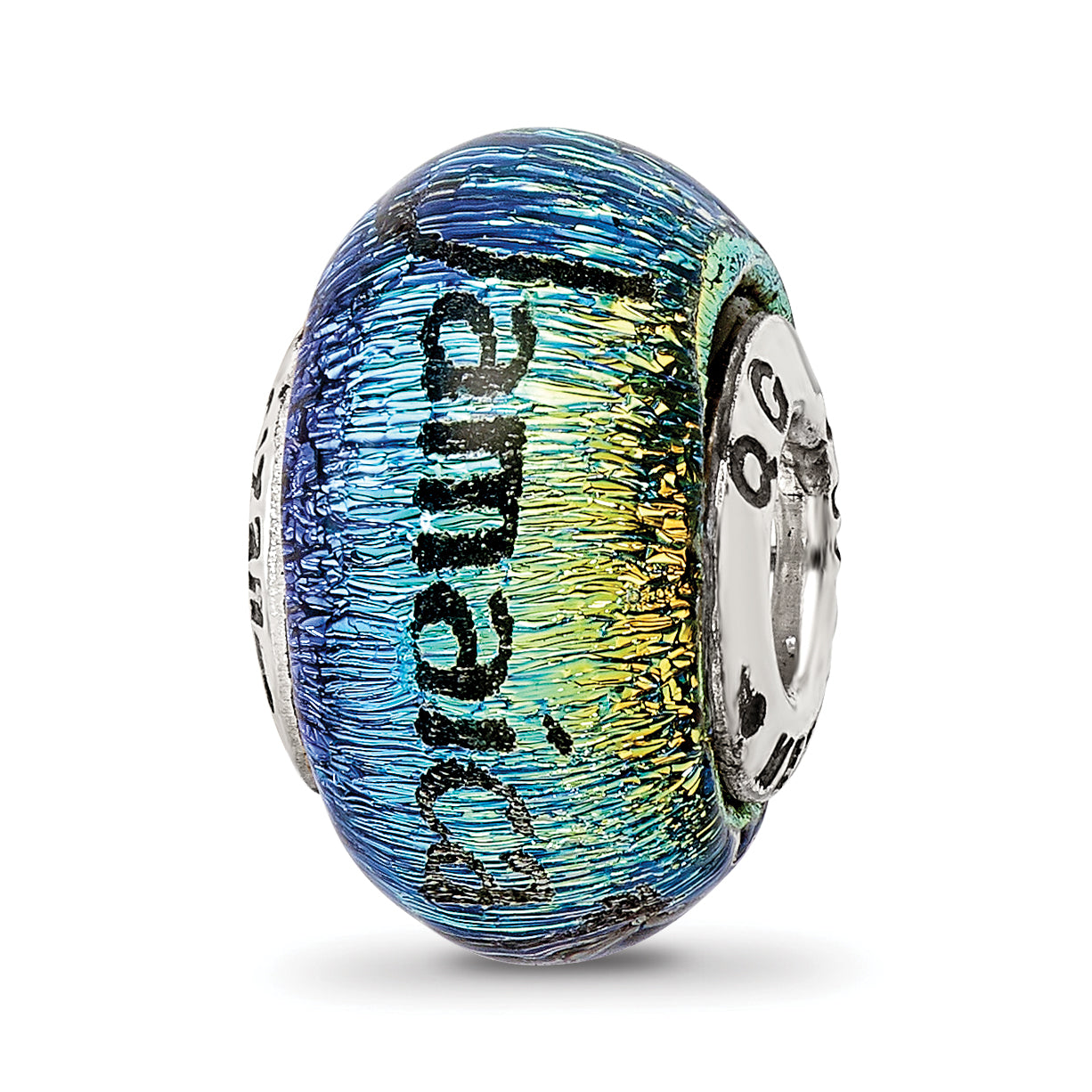 Sterling Silver Reflections Jamaica Orange Dichroic Glass Bead Main image