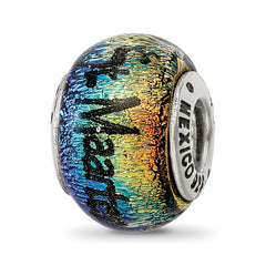Sterling Silver Reflections St Maarten Orange Dichroic Glass Bead