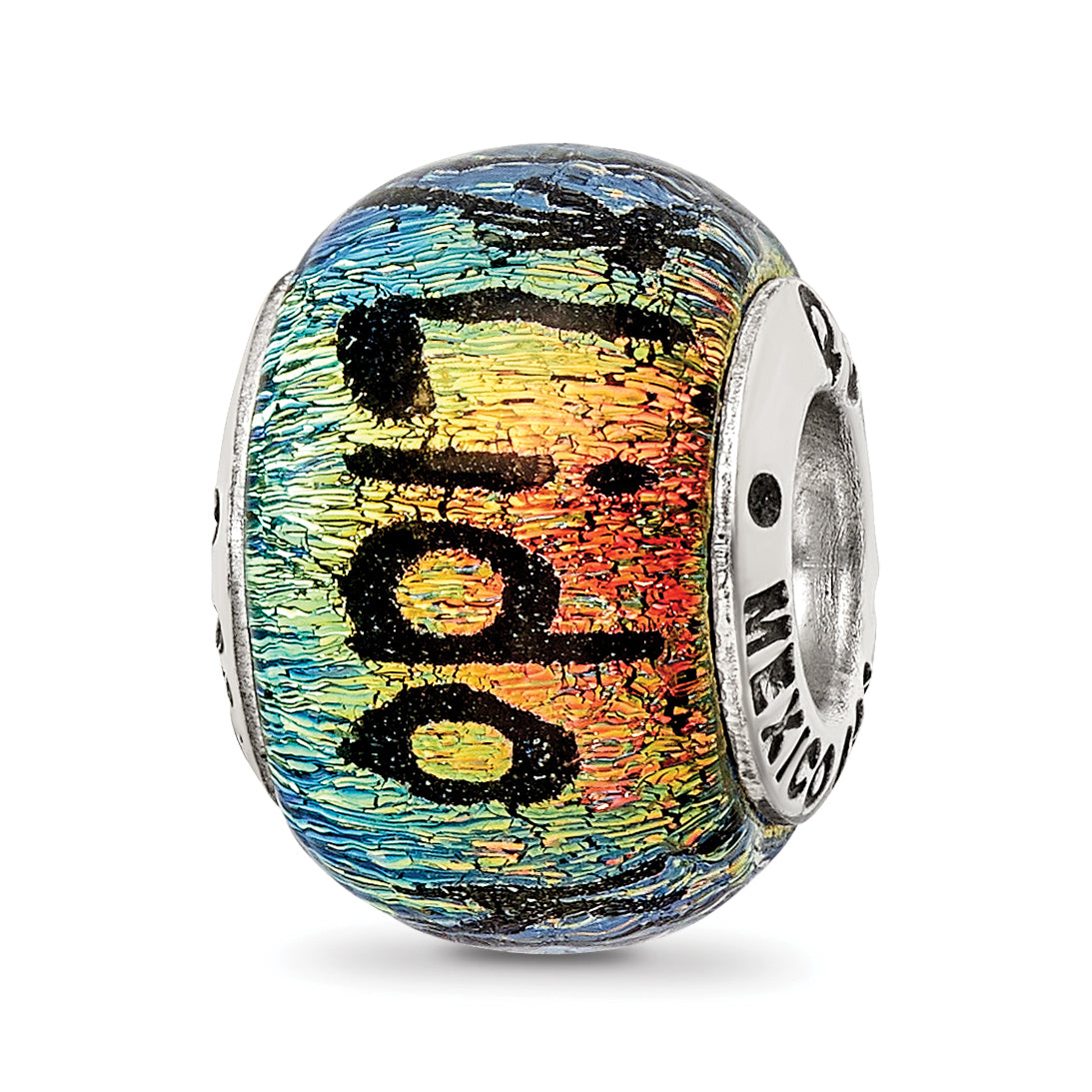 Sterling Silver Reflections Lido Key Dichroic Glass Bead Main image