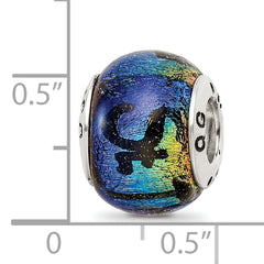 925 Sterling Silver St Thomas Orange Dichroic Glass Bead  Elegant, Vibrant Charm