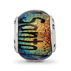 Sterling Silver Santa Cruz Dichroic Glass Bead with Elegant Sparkling Finish