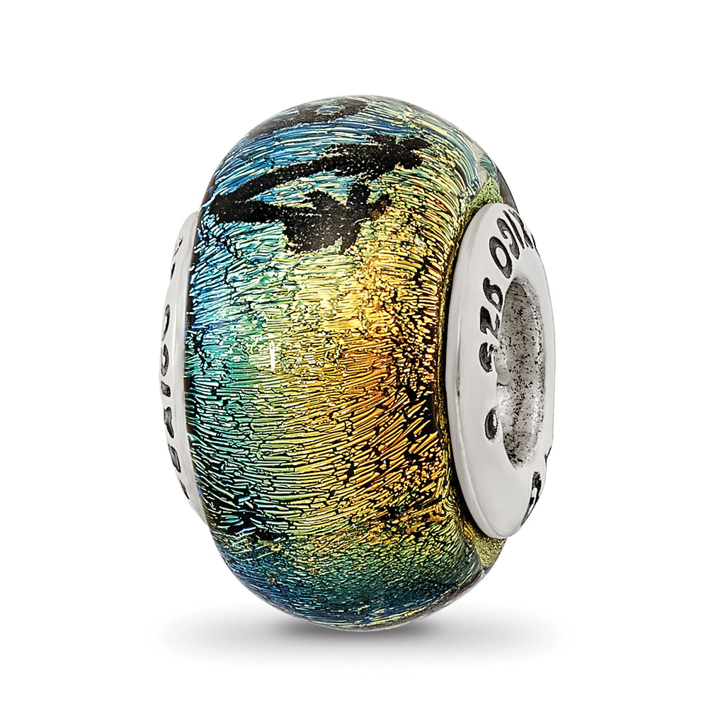 Sterling Silver 925 Dichroic Glass Bead with Radiant Elegance and Versatility