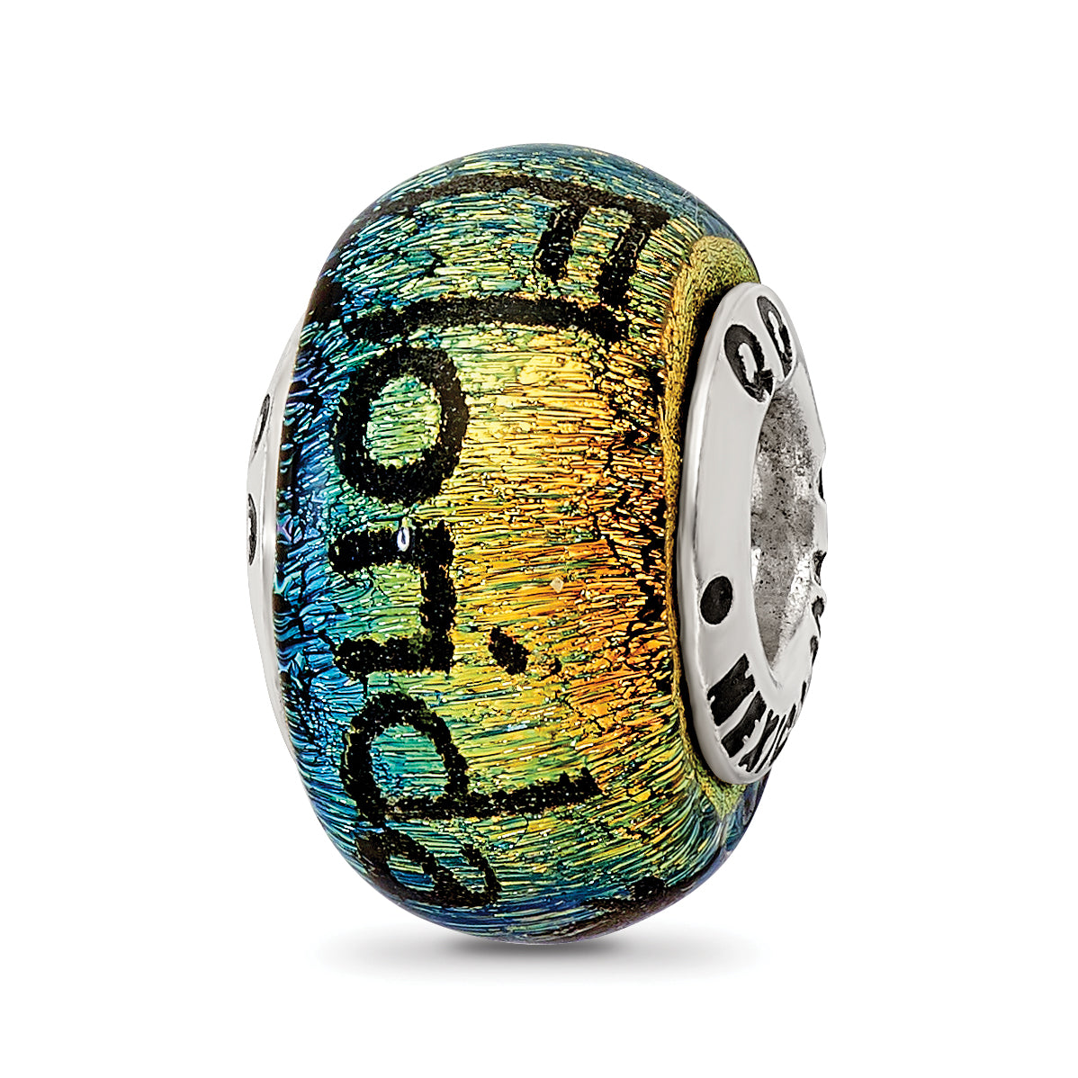 Sterling Silver Reflections Florida Dichroic Glass Bead Main image