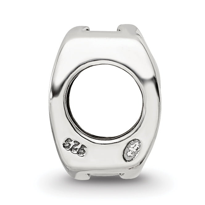 Sterling Silver 925 Om Symbol Bead with Antiqued Finish | Spiritual Elegance
