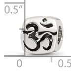 Sterling Silver 925 Om Symbol Bead with Antiqued Finish | Spiritual Elegance