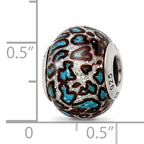 Sophia Jewelers Sterling Silver Teal Overlay Glass Bead Elegant Italian Design