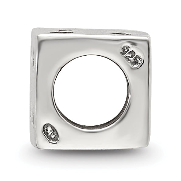 Sterling Silver 925 Antique Dice Bead with Casted Vintage Finish