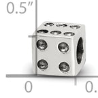 Sterling Silver 925 Antique Dice Bead with Casted Vintage Finish
