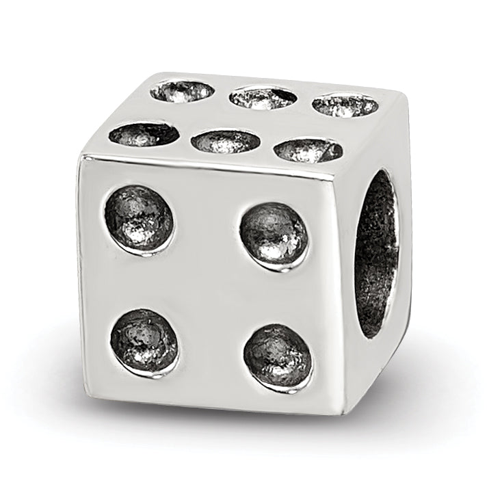 Sterling Silver Antique Reflections Dice Bead Main image