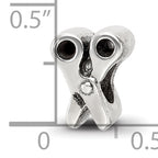 Sterling Silver 925 Scissors Bead with Antiqued Finish Vintage Style