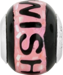 Sterling Silver Reflections Pink/Black MOP Wish Mosaic Bead
