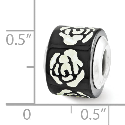 Sterling Silver Reflections Black/White Mother of Pearl Mosaic Bead