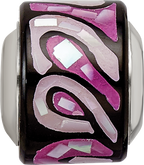 Sterling Silver 925 Mosaic Bead with Purple Mother of Pearl Stone