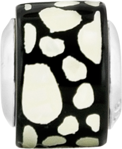 Sterling Silver 925 Mosaic Bead with Mother of Pearl Hearts Elegant and Multi-Color Design