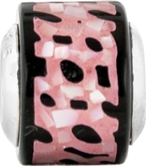 Sterling Silver Reflections Black/Pink Mother of Pearl Mosaic Bead