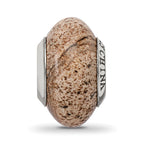 Sophia Jewelers Sterling Silver Jasper Bead with Natural Stone Detailing