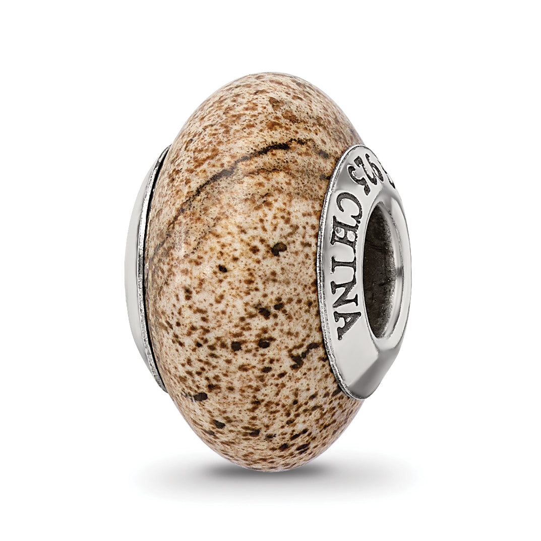 Sterling Silver Reflections Picture Jasper Bead Main image