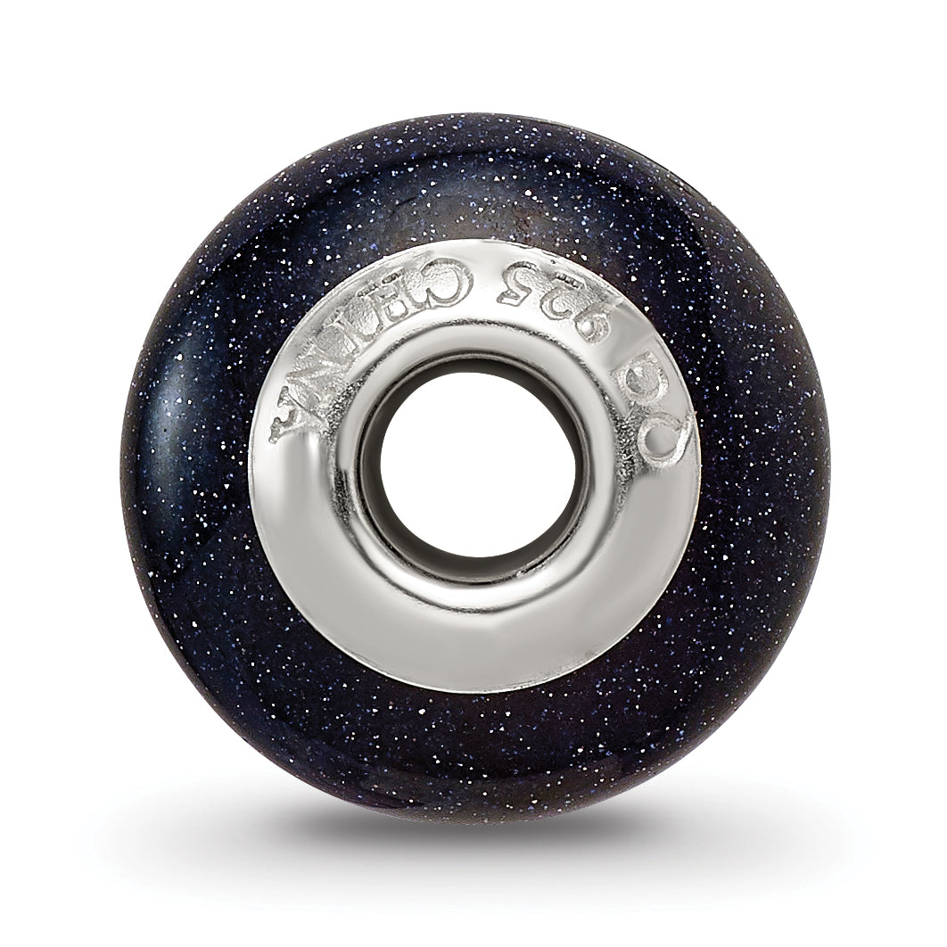 Sterling Silver Blue Sandstone Bead with Earthy Elegance Secondary image