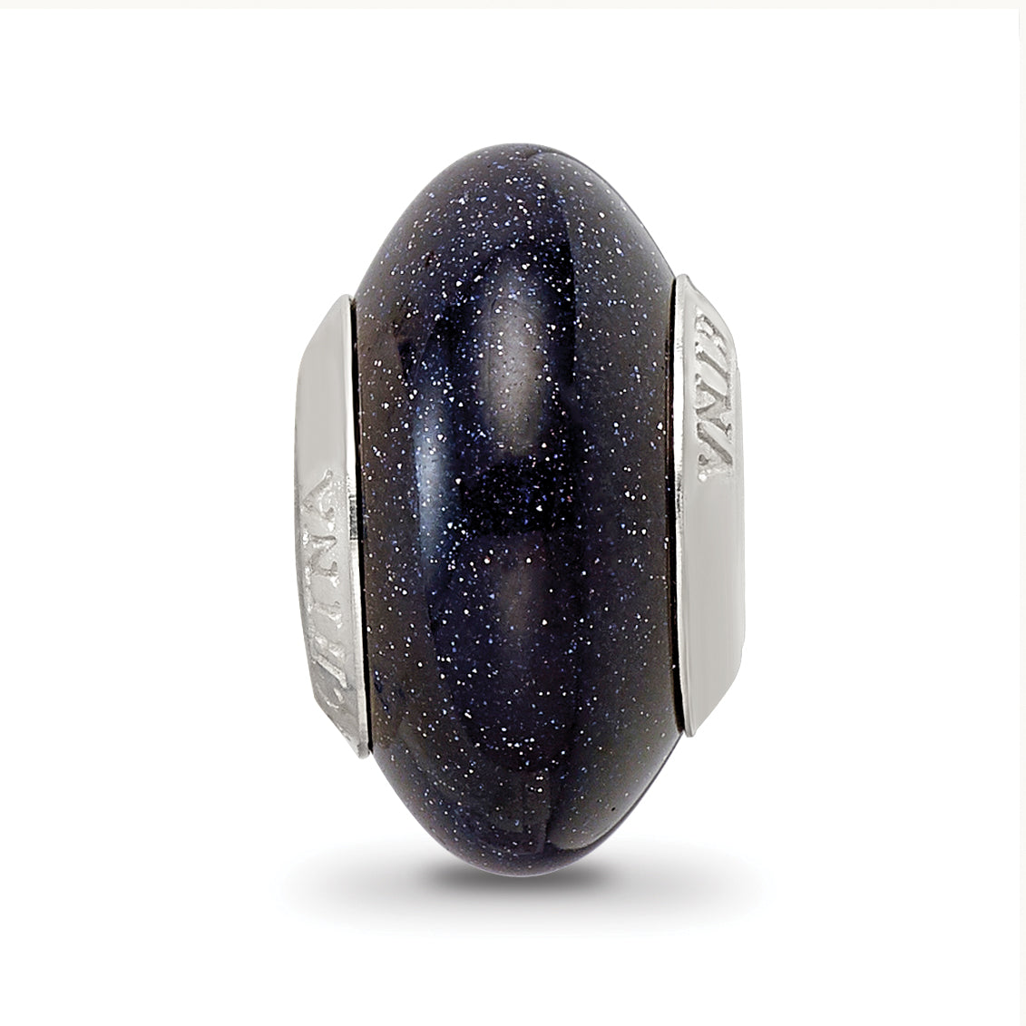 Sterling Silver Blue Sandstone Bead with Earthy Elegance