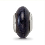 Sterling Silver Blue Sandstone Bead with Earthy Elegance