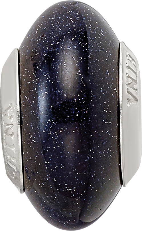 Sterling Silver Blue Sandstone Bead with Earthy Elegance