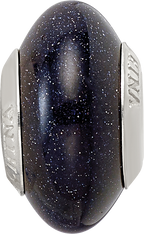 Sterling Silver Blue Sandstone Bead with Earthy Elegance