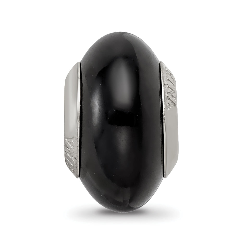 Sterling Silver 925 Glass Bead with Black Finish Classic Elegant Design