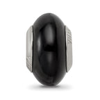 Sterling Silver 925 Glass Bead with Black Finish Classic Elegant Design