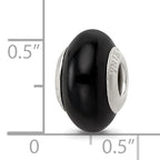 Sterling Silver 925 Glass Bead with Black Finish Classic Elegant Design